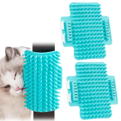 Produktbild von Massageecke für Katzen, 2 Stück, weiche Bürste, Fellpflege, Wandmontage