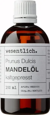 Produktbild von Mandelöl kaltgepresst (100ml) - pures Öl OHNE Zusatzstoffe von wesentlich.
