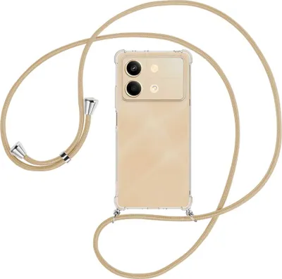Produktbild von Handykette Backcover-Schutzhülle mit Band (Metall silberfarben) für Xiaomi Redmi Note 13 Pro 5G - caramel