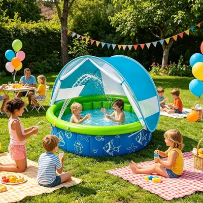 Produktbild von Kinderpool mit Sonnenschutzdach