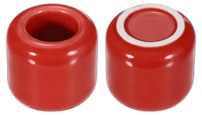 2er-Set Keramik-Teelichthalter, rot, 1,8 x 3,2 cm