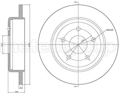 Produktbild von 2x METELLI Bremsscheibe 23-1546C für JEEP GRAND CHEROKEE III (WH WK) 66 3mm