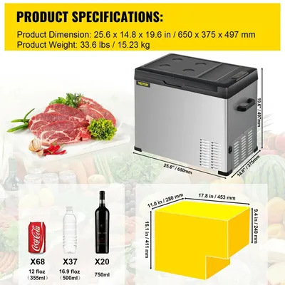 Productafbeelding van Mini Koelkast - Mobiele Koelbox - Draagbare Koelkast - Camping Koelkast - 12/24V En 110-240V
