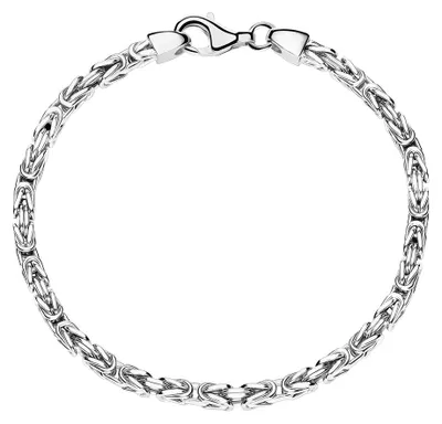 Produktbild von JEWLIX Königsarmband aus Silber 925 - 3mm rhodiniert (Länge: 19cm)