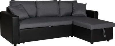 Produktbild von Ecksofa, umwandelbar, CLARK, 3-Sitzer, grau meliert und schwarz