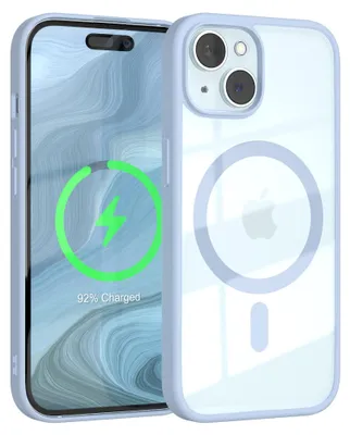 Produktbild von EAZY CASE Clear MagSafe Case für Apple iPhone 15, Qi-Charging, Silikon mit Kameraschutz, Bumper Case in Blau