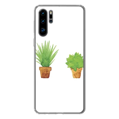 Produktbild von MuchoWow® Handyhülle Schutzhülle Hülle für Huawei P30 Pro Blumentopf - Aquarell - Pflanzen Silikon Softcase Handy Hülle - Schutzdeckel