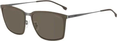 Obrázek produktu pro Hugo Boss - "1465 F S R80" Sluneční brýle pro muže SY836 (Jedna velikost) (Dark Ruthenium)