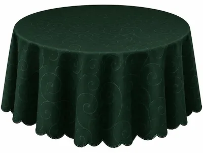 Produktbild von Tischdecke grün dunkel rund 135 cm Ø Struktur damast Tafeltuch circle bügelfrei