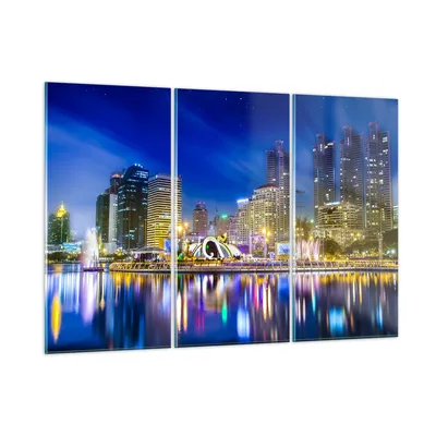 Produktbild von Bilder auf glas - Asien bangkok gebäude stadt - 105x70cm - Glasbilder - Wandbilder - Kunstdruck - zum Aufhängen bereit - Wanddekoration aus Glas - Glas Bilder - Wandbild auf Glas - GCE105x70-2447
