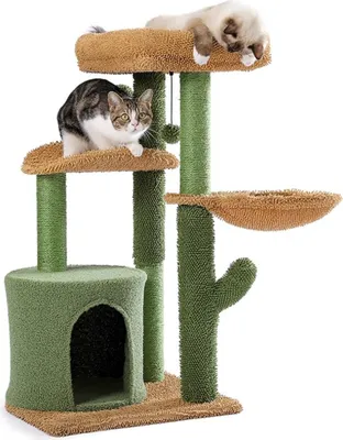 Produktbild von Purpurra Kratzbaum Kaktus-Katzenbaum, 90 cm Katzenturm für Indoor-Katzen