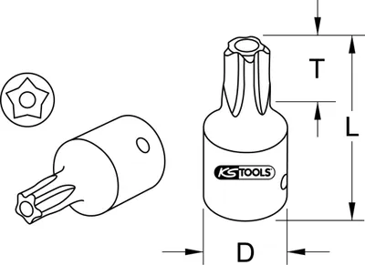 Produktbild von KS-Tools 911.1477-E 1/4" Bit-Stecknuss 5stern m.