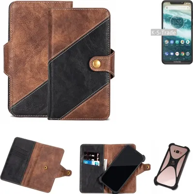 Produktbild von K-S-Trade Handy Hülle Schutz Hülle Schutzhülle Bookstyle Case kompatibel mit Motorola One Handy Cover Hülle Schutztasche 1x