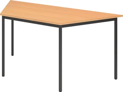 Produktbild von bümö Kantinentisch Serie-V - Optik: Buche/Schwarz, Größe: Trapez: 160x69 cm