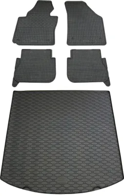 Produktbild von Rigum Gummi Fußmatten + Kofferraumwanne im Set für VW Touran 1T
