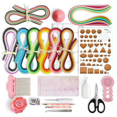 Quilling-Kit, 960 Streifen, 14 Werkzeuge, 3 mm, rosa