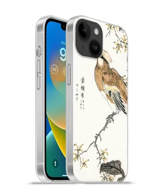 Produktbild von MuchoWow® Handyhülle Schutzhülle Hülle für Apple iPhone 14 - Softcase Vintage - Vogel - Japanisch - Schriftzeichen Silikon Softcase Handy Hülle - Mobiltelefonhülle