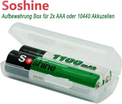 Produktbild von Soshine Aufbewahrungsbox für 2x AAA oder 10440 Akkuzellen