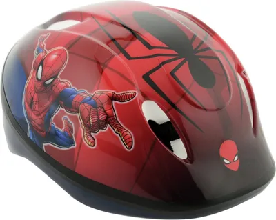 Produktbild von Spiderman Kinder Schutzhelm rot-schwarz 48-52cm, verstellbar, belüftet & EN71