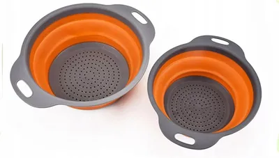 Produktbild von Kompaktes faltbares Silikon Sieb Küche Orange