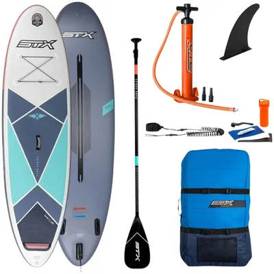 Image de Kit de planche de stand-up paddle gonflable STX Freeride 10.6, comprenant une pagaie, une pompe et une sacoche
