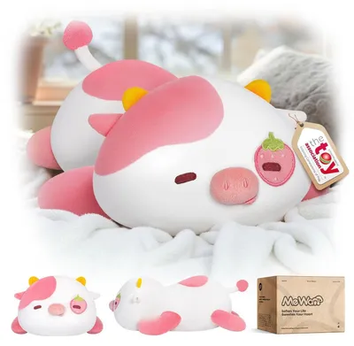 Immagine prodotto di Cuscino in peluche a forma di mucca con fragole, 33 cm, per bambini, bambine, stile kawaii, decorazione, peluche