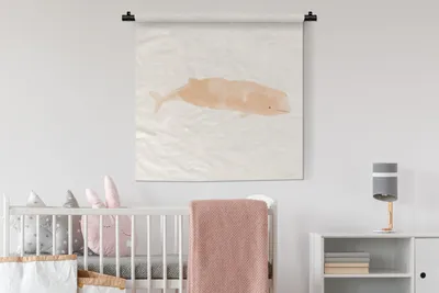 Produktbild von MuchoWow® Wandteppich Wandbehang Fisch - Meer - Aquarell 90x90 cm Tapisserie Dekoration Wandtuch - Wandaufhänger