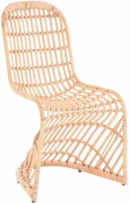 Produktbild von KRINES HOME Schwingstuhl, Esszimmer-Stuhl aus Rattan Esszimmerstuhl Korb Schwingstuhl Esszimmer Stühle Schwinger (Hell Natur gestäbt, ohne Polster)