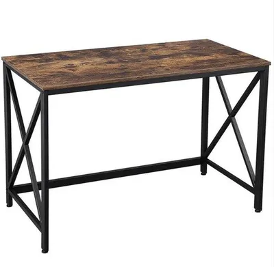 Obrázok produktu pre Pracovný stôl – vintage dizajn – 115 x 60 x 76 cm – oceľ – sivá farba – vhodný do priemyselného prostredia a kancelárií