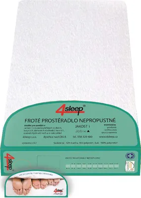 Obrázek produktu pro Nepromokavé prostěradlo froté s gumičkou 180x200 - Bílé