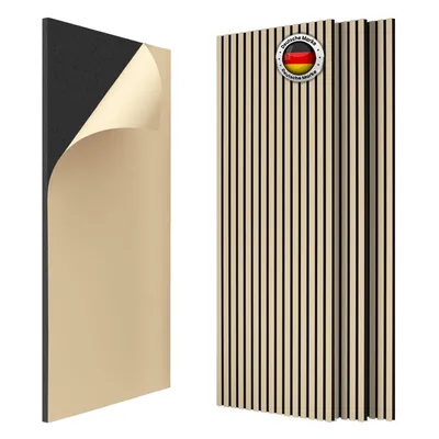 Produktbild von IZODEKOR Akustikpaneele selbstklebend 60x120 cm 4er Holzoptik