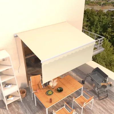 Image de vidaXL Store manuel rétractable avec enrouleur 3,5x2,5 m Crème