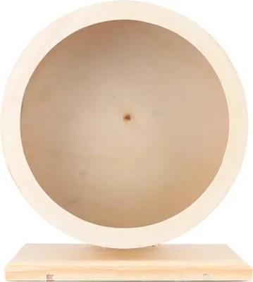 Produktbild von Holz Hamster Rad, Leise Hamsterlaufrad Bogie Wheel mit Holzstandfuß und Korkstreifen Ersatz für Ruhe und Bewegung von Rennmäuse, Ratte, Mäusen, Zwerge, Kleine Chinchilla(25 cm)