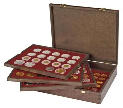 Produktbild von Lindner 2494-2 Echtholzkassette CARUS (für Münzen bis 47 mm Ø)