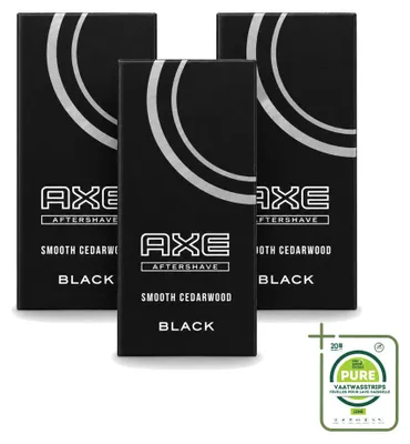 Immagine prodotto di 3 flaconi di dopobarba Axe Black, 100 ml ciascuno - confezione grande - 3 pezzi