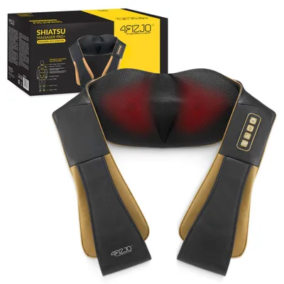 Produktbild von 4FIZJO Shiatsu-Massagegurt PRO+ für Nacken, Schultern, Rücken, mit Wärmefunktion, netzbetrieben - Gold