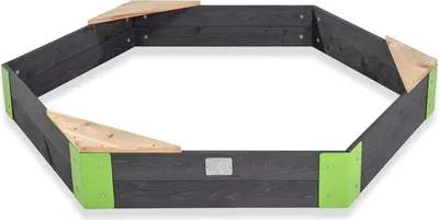 Image de EXIT Aksent en Bois Bac à Sable Zeshoek 160x140cm – Bac à Sable pour Extérieur – Jardin