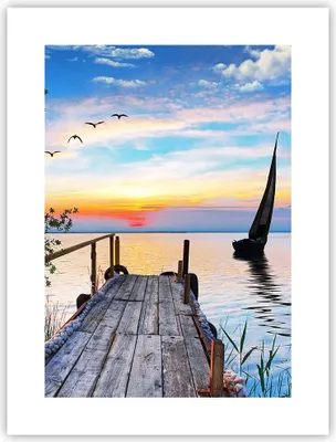 Produktbild von Poster - Poster ohne Rahmen - Brücke See - 30x40 cm - Wand Bild - Wanddeko - Wandbilder - Kunstposter - Wandposter - Bilder - Kunstdruck - Wanddekoration - Wandbild - P2XPA30x40-4115
