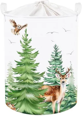 Produktbild von Kinderwaschmand mit Handgriff, 36x45cm, Waldtierdesign, Opvouwbare Aufbewahrungsbox