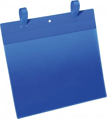 Produktbild von DURABLE Gitterboxtasche, mit Lasche, blau/transparent, DIN A4, quer, 50/VE