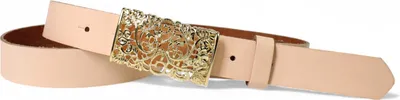 Produktbild von FRONHOFER Damen Ledergürtel Blumenschließe gold 3 cm, echt Leder, floral