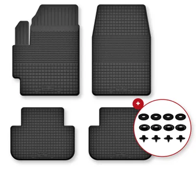 Zdjęcie produktu dla Dywaniki gumowe do Honda Civic VII 2001-2005 (hatchback/coupé) – 4 szt., czarne, dobierane – Wielganizator Semi-Universal