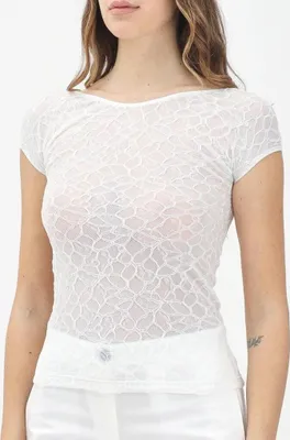 Immagine prodotto di Tops Mujer Del Marchio Pinko Del Modello Cody Maglia Lace Bianco