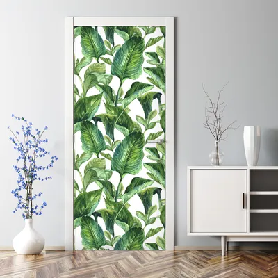 Produktbild von Dekorative Türposter selbstklebend Klebefolie Wandaufkleber Türaufkleber Tropische Blätter 85 x 200 cm