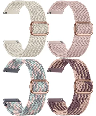 Image de Bracelet de montre 18 mm - Compatible avec Garmin Venu 3S - Tressé en nylon - Bracelet de sport élastique - Pour Vivoactive 4S - Fermeture rapide - Bracelet de montre
