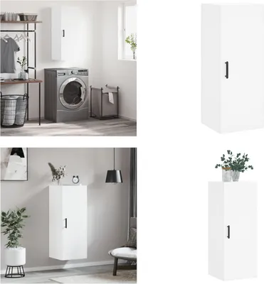 Productafbeelding van vidaXL Wandkast Wit 34,5x34x90 cm - Wandkast - Wandkasten - Kast - Opbergkast