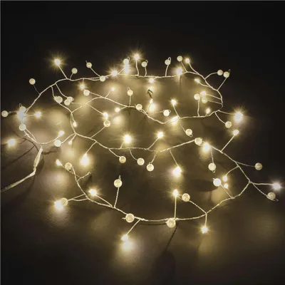 LED girlande - perlen, 1,2 m, 3x AA, Innenbeleuchtung, warmweiß, Zeitschaltuhr