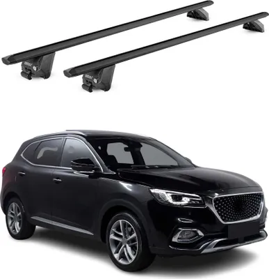 Image de Barres de toit transversales pour MG HS 2018-2025 Alu Noir 2 pièces ABE