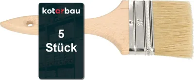 Produktbild von KOTARBAU® Farbpinsel Mit Holzgriff 76 mm 5 St. Alle Größen Flachpinsel Beizen Lasur Farben Malerpinsel Streichen Lack Acrylfarben Reißfeste Borsten Auswaschbar Uni