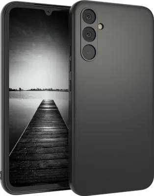 Produktbild von EAZY CASE Handyhülle Silikon für Samsung Galaxy A34 Solid Black hoher Rand für Bildschirm & Kamera, Flexibles Silikon, extra dünn und leicht